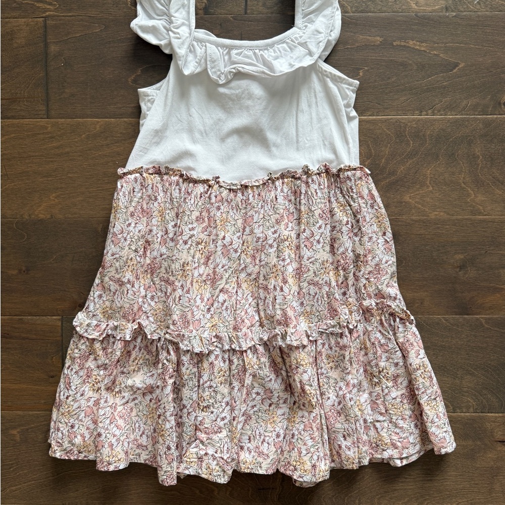 Janie and Jack Floral Ruffle Kids Dress- Size 7